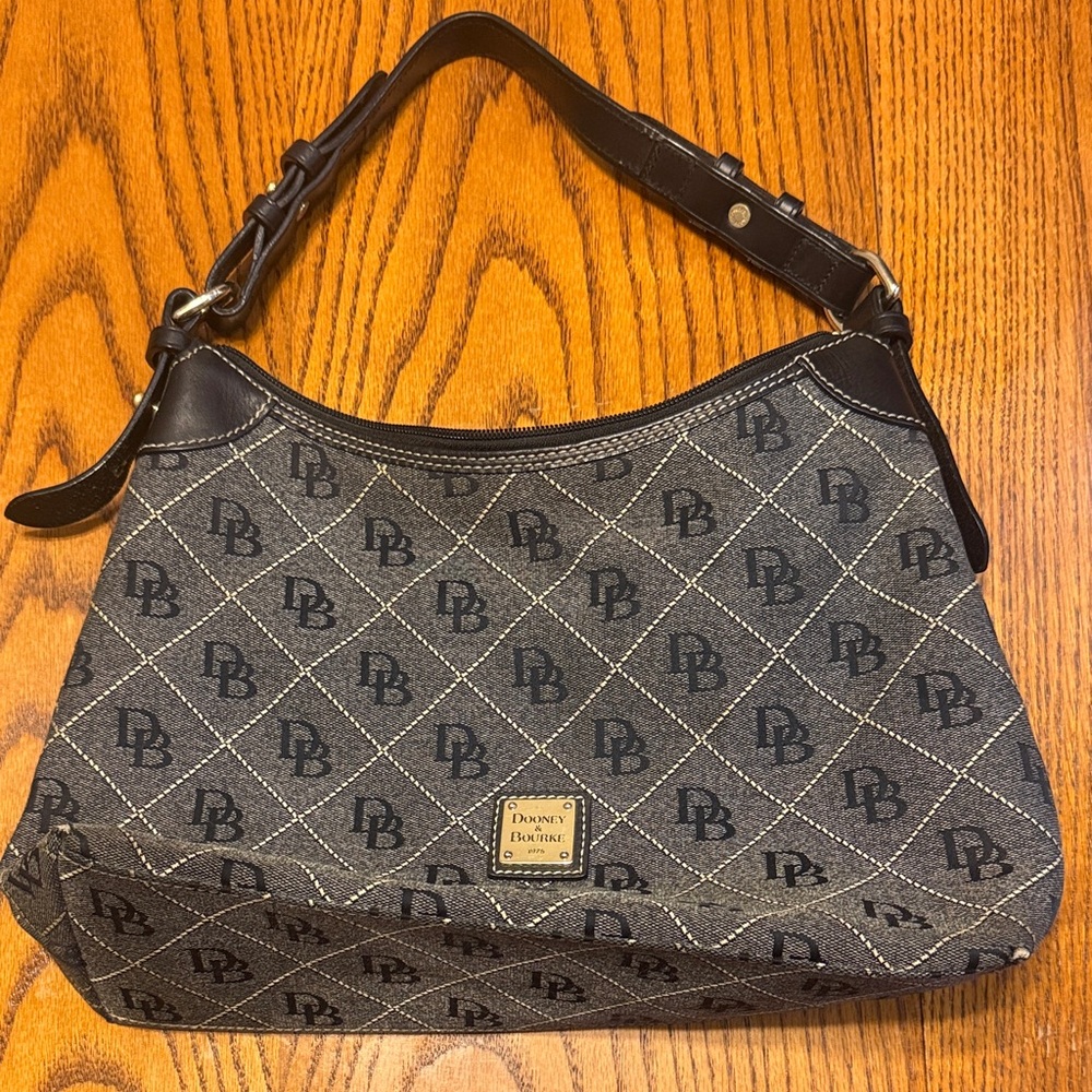 Dooney & Bourke Black and Brown Shoulder Bag